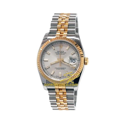 rolex datejust 36 oro e acciaio uomo bracciale jubilee